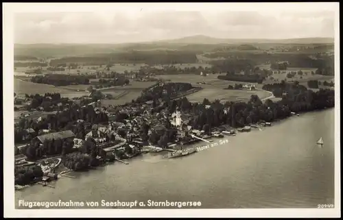 Ansichtskarte Seeshaupt Luftbild Hotel am See 1934