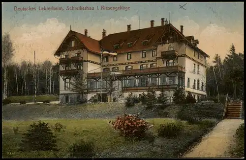 Postcard Schreiberhau Szklarska Poręba Deutsches Lehrerheim 1915