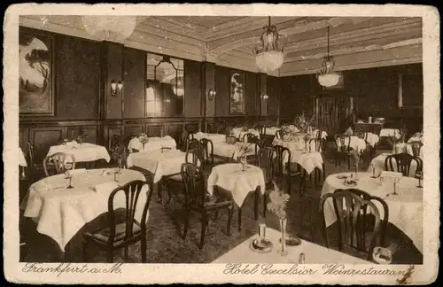 Ansichtskarte Frankfurt am Main Hotel Exelsior - Innen 1928