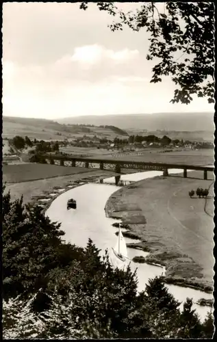 Wehrden Weser-Beverungen Partie an der Weser Blick auf   Weserbergland 1960