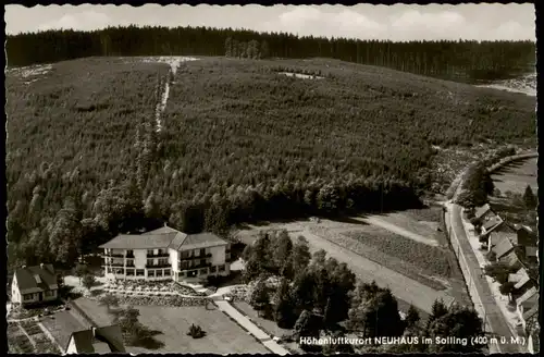 Neuhaus im Solling-Holzminden Luftbild Hotel Düsterdiek vom Flugzeug aus 1960