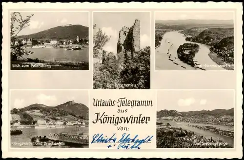 Ansichtskarte Königswinter Mehrbildkarte "Urlaubs-Telegramm" 1952