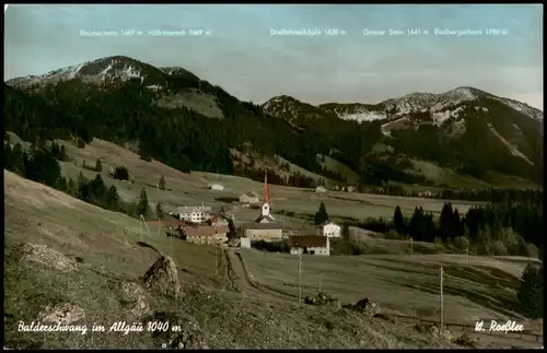 Ansichtskarte Balderschwang Panorama Blick, Ort im Allgäu 1960