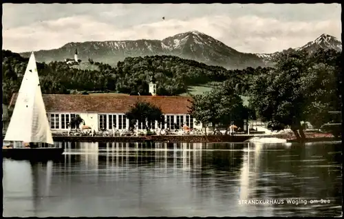 Ansichtskarte Waging am See Partie am Strandkurhaus 1960