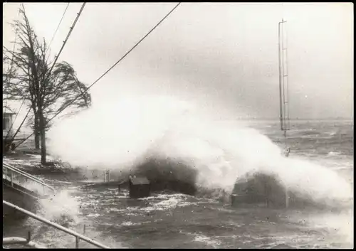 Ansichtskarte Schulau-Wedel 3. + 4. Januar 1976 Sturmflut 1976/2000