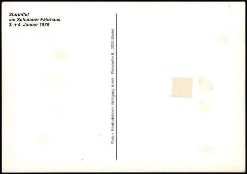 Ansichtskarte Schulau-Wedel 3. + 4. Januar 1976 Sturmflut 1976/2000