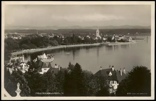 Ansichtskarte Friedrichshafen Stadt, Hafen - Gebirge 1932