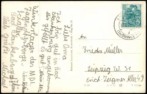 Bad Blankenburg DDR Mehrbild-AK mit Werresitz, Bezirkskinderheim der SED 1960