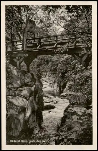 Ansichtskarte Treseburg Bodetal-Harz Teufelsbrücke 1955