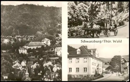 Ansichtskarte Schwarzburg DDR Mehrbildkarte mit 3 Ortsansichten 1966