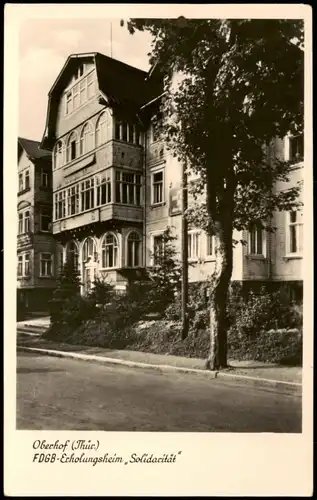 Ansichtskarte Oberhof (Thüringen) FDGB-Erholungsheim Solidarität 1962