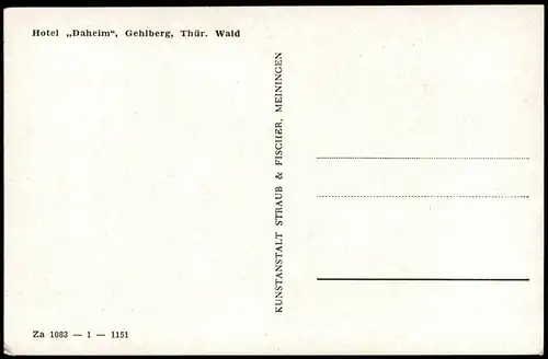 Ansichtskarte Gehlberg Hotel Daheim im Thüringer Wald 1955