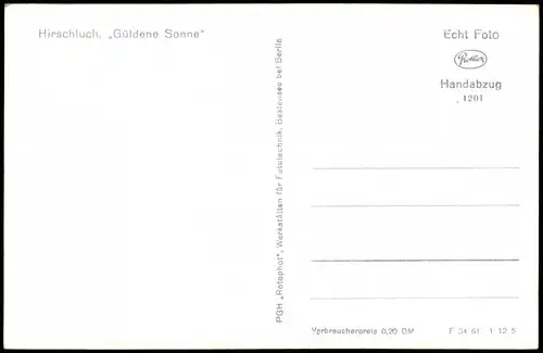 Ansichtskarte Storkow (Mark) Hirschluch Güldene Sonne (Region Storkow) 1961