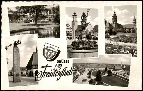 Ansichtskarte Freudenstadt Stadtteilansichten u.a. Markt 1962