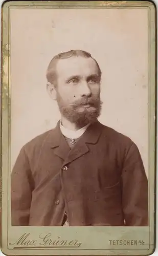 Foto MANN Fotokunst Atelier-Photo Max Grüner aus TETSCHEN a.d. Elbe 1900  CdV