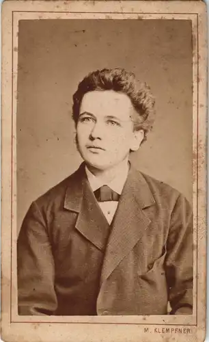 Kabinettfoto  Mann Fotokunst Atelier-Photo Klempfner TEPLITZ Teplici 1900   CdV