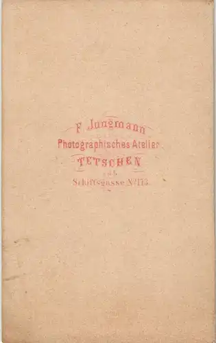 Tetschen-Bodenbach Decín Foto einer Frau Fotokunst Atelier Jungmann 1900 CdV