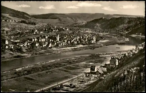 Ansichtskarte Bullay Panorama-Ansicht Mosel Blick 1957