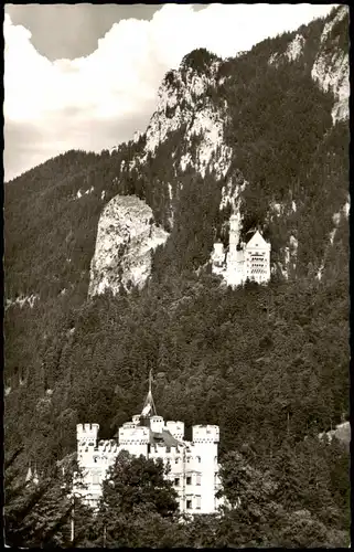 Schwangau Schloss Neuschwanstein Fernansicht Königsschloß 1963