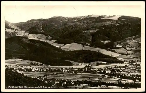 Ansichtskarte Kirchzarten Panorama-Ansicht im Hintergrund Feldbergturm 19523