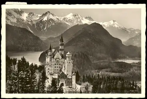 Ansichtskarte Schwangau Schloss Neuschwanstein im Allgäu 1951