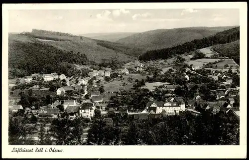 Zell im Odenwald-Bad König Panorama-Ansicht, Totalansicht Ort i. Odenwald 1951