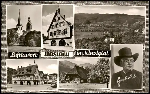 Haslach im Kinzigtal Mehrbildkarte mit Ortsansichten; Kinzigtal 1960