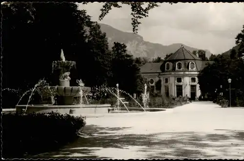 Ansichtskarte Bad Reichenhall Kuranlagen und Kurpark, Wasserspiele 1950