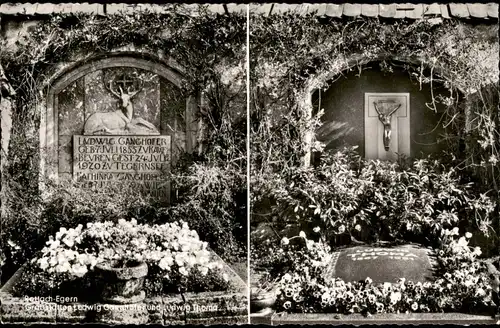 Ansichtskarte Egern-Rottach-Egern Friedhof Gräber Thoma und Ganghofer 1960