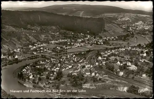 Ansichtskarte Nievern Luftbild Luftaufnahme 1972/1967  Stempel NIEVERN 5421