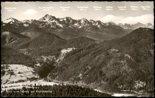 Bad Kohlgrub Panorama Blick auf Klammspitze u. Allgäuer Alpen 1960