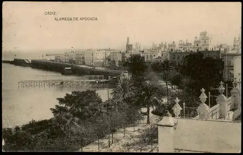 Postales Cadiz ALAMEDA DE APODACA. 1927