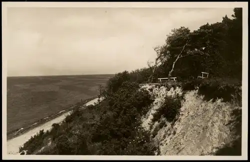 Postcard Neu - Schleffin Śliwin Strand, Steilküste 1932