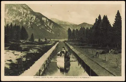 Ansichtskarte Heiterwang Dampfer - Kanal 1924