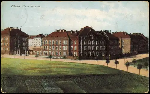 Ansichtskarte Zittau Neue Kaserne. 1912