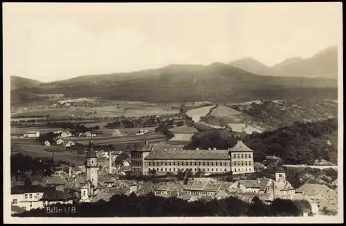 Postcard Bilin Bílina Blick auf die Stadt 1936