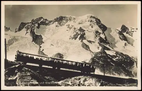 Ansichtskarte Zermatt Breithron, Bahn - Fotokarte 1929