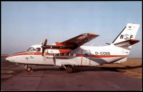 Ansichtskarte  BERLINER SPEZIAL FLUG L-410 UVP Praha Flugzeug 1992