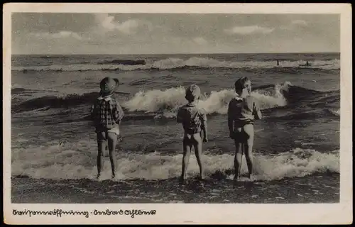 Ansichtskarte Ahlbeck (Usedom) Strand, Saisoneröffnung - Jungen 1937