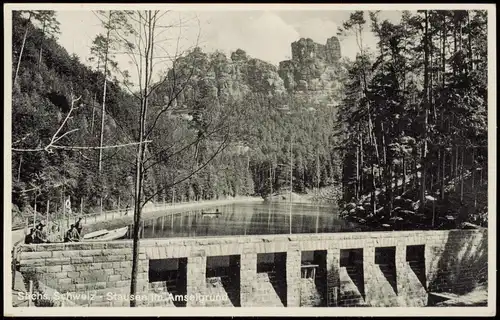 Ansichtskarte Rathewalde Amselgrund, Stausee 1937