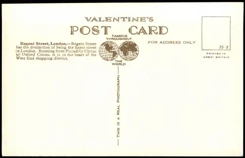 Postcard West End-London Regent Street, Bus 1932