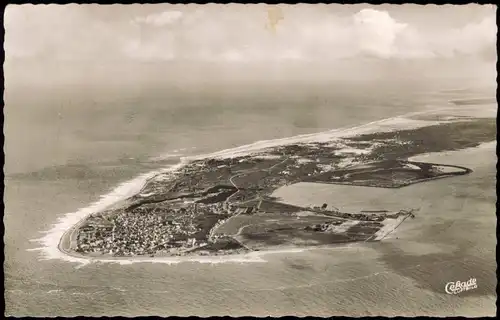 Ansichtskarte Norderney Luftbild aus großer Höhe 1958