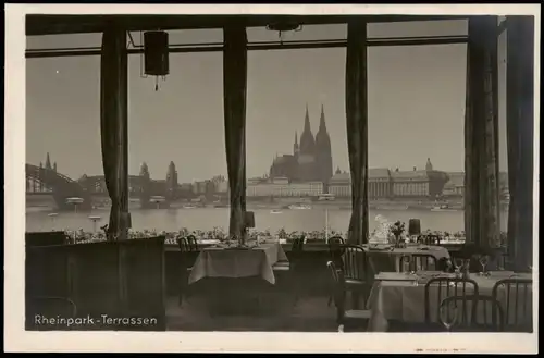 Ansichtskarte Köln Rheinpark, Restaurant innen - Dom 1928