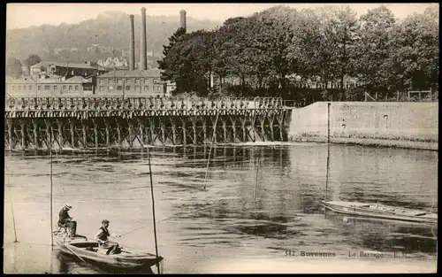 CPA Suresnes Behelfsbrücke Suresnes Le Barrage 1910