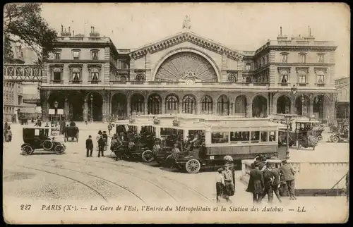 Paris Entrée Métropolitain, Station des Autobus Gare de L`Est (Ost-Bahnhof) 1920