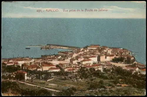 CPA Ajaccio Vue prise de la Route de Salario; Panorama-Ansicht 1920