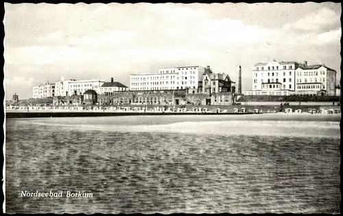 Ansichtskarte Borkum Blick vom Meer 1964