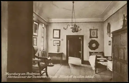 Ansichtskarte Meersburg Altes Schloß / Burg Meersburg - Sterbezimmer 1928