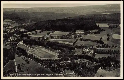 Ansichtskarte Bad Elster Luftbild Stadt, Stadion 1937
