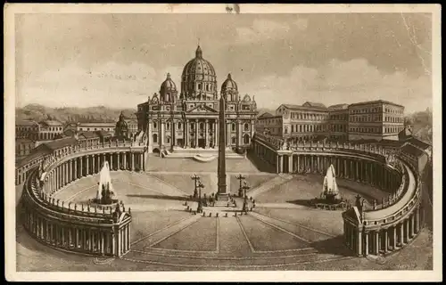 Cartoline Rom Roma Piaza S. Pietro - La Basilica 1933